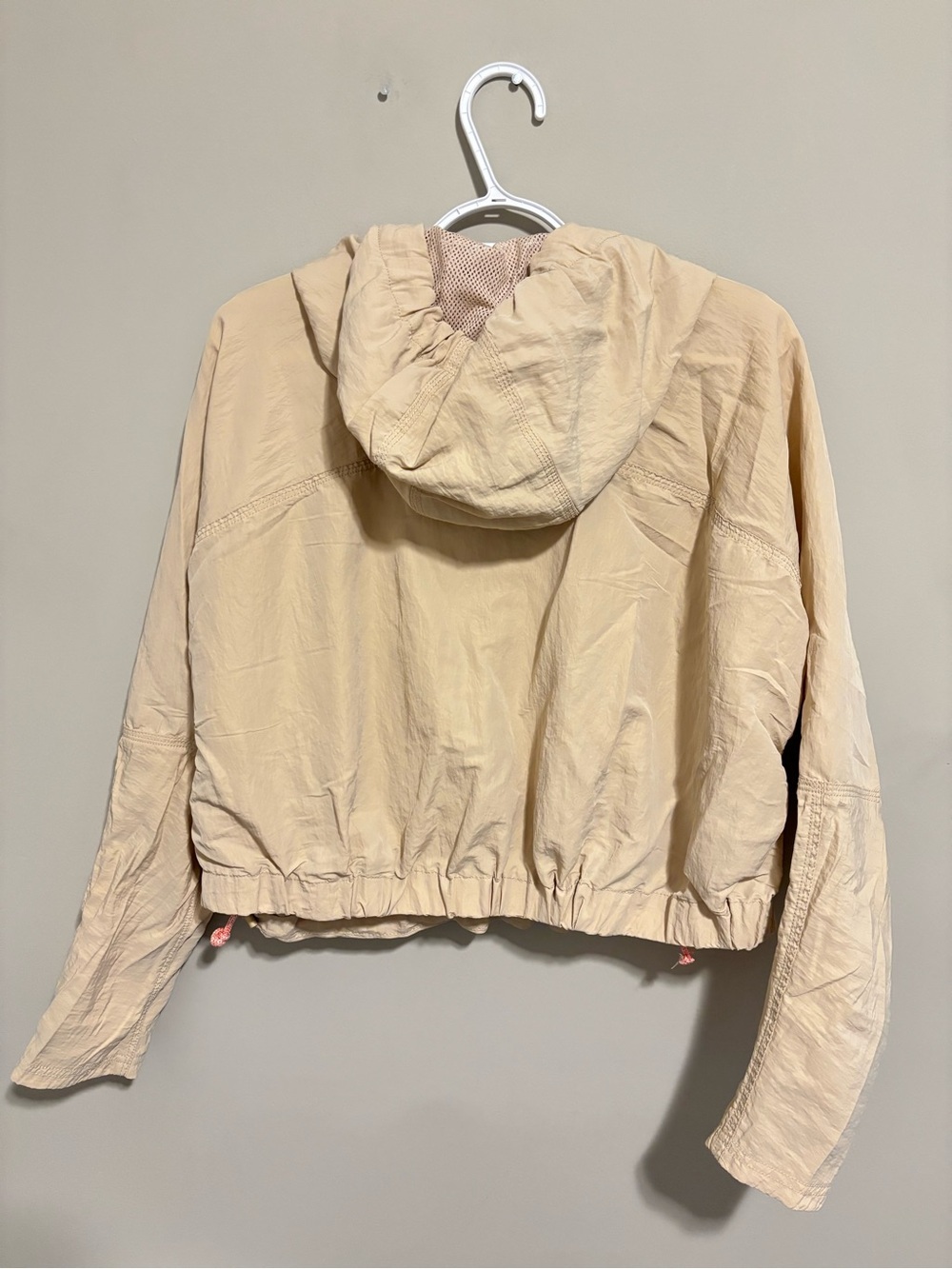 Free People Movement Ride The Wave Cropped Hooded Jacket Beige Small - Picture 7 of 7